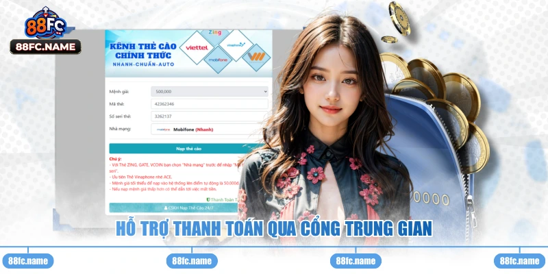 Hỗ trợ thanh toán qua cổng trung gian 